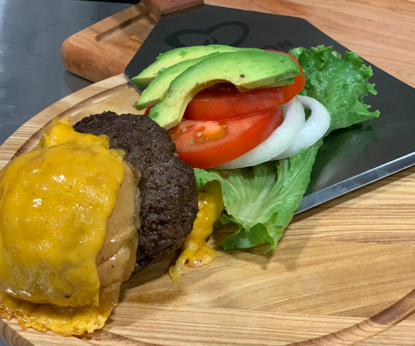 Angus Beef Burgers with Inverted Buns Blue Rhino