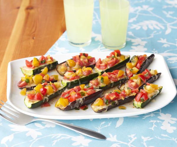 Zucchini & Eggplant Bruschetta Boats Blue Rhino