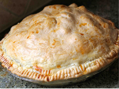 Closeup of a finished apple pie