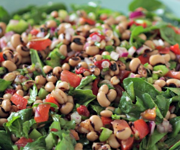 Black Eyed Pea & Dandelion Greens Salad Recipe