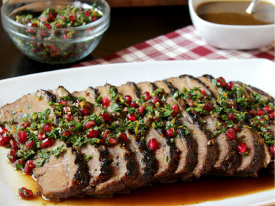 Pomegranate Glazed Brisket with Holiday Gremolata Recipe | Blue Rhino