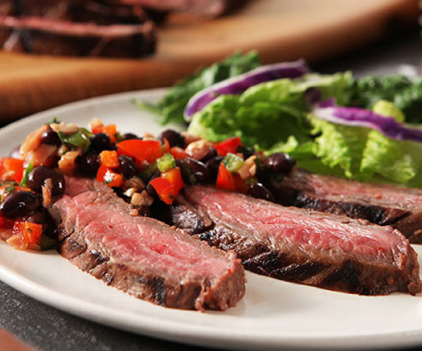 Flank Steak with Black Bean Salsa Recipe
