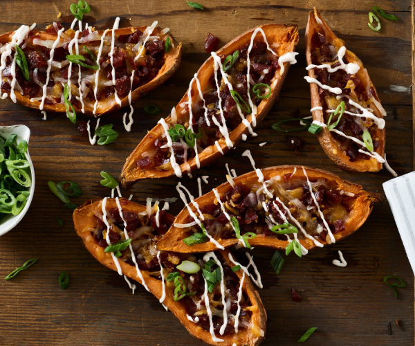 Beef Jerky Baked Potato Skins Recipe | Blue Rhino