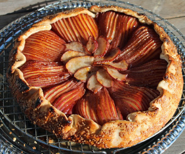 Red Wine Poached Pear Galette Recipe