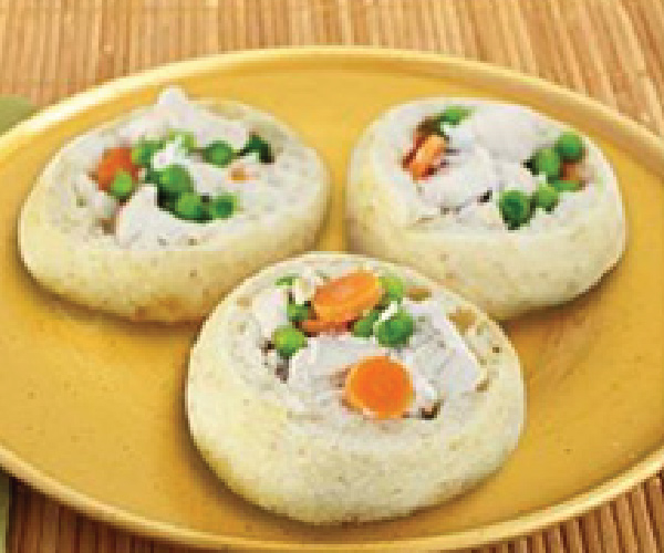 Mini Chicken Pot Pie Bread Bowls Recipe