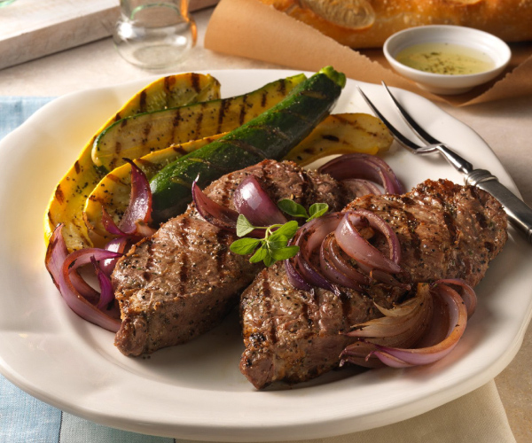 Beef Top Loin Steaks with Grilled Onion Relish Recipe Blue Rhino