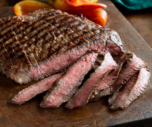 Southwest Marinated Beef Flank Steak with Grilled Peppers Recipe Blue