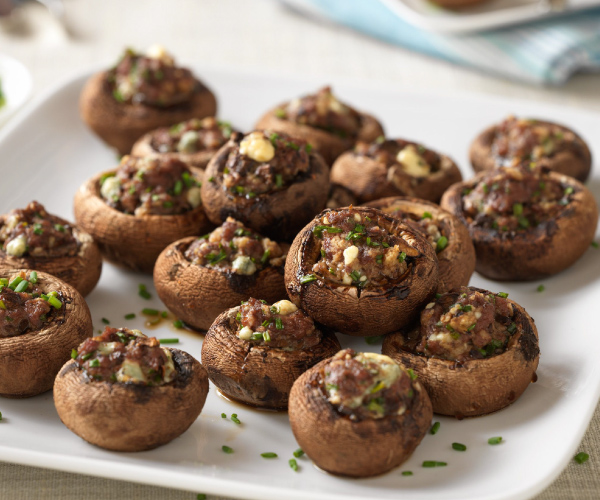 Beef and Blue Cheese-Stuffed Mushrooms Recipe | Blue Rhino