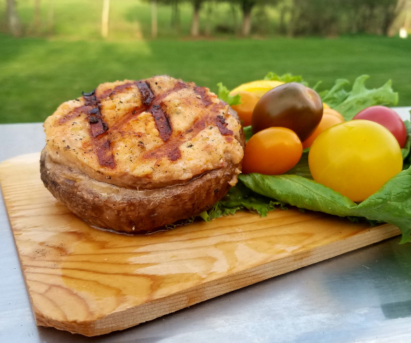 Stuffed Portobello Salmon Burger Recipe | Blue Rhino