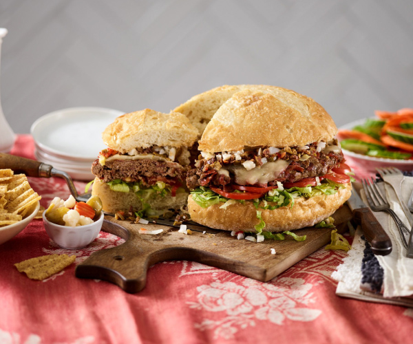 Beef Muffuletta Burger Recipe | Blue Rhino