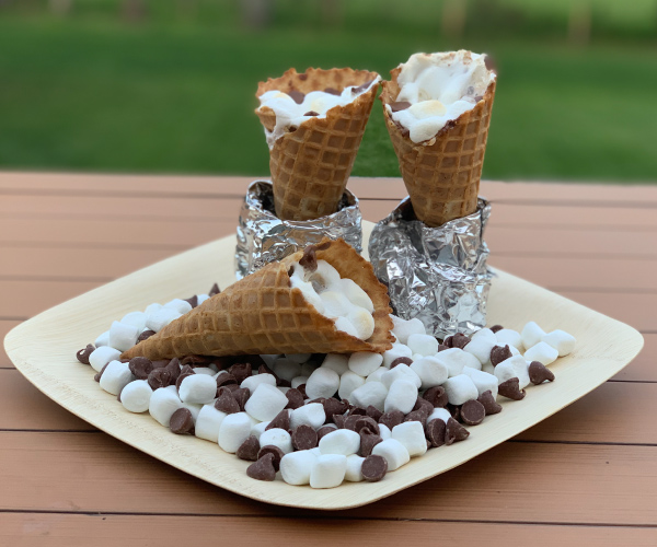 Grilled S'mores Waffle Cones Recipe | Blue Rhino