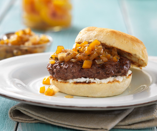 Old South Burgers with Peach Compote Recipe | Blue Rhino