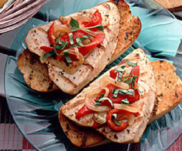 Grilled Albacore Sandwich with Red Peppers Recipe