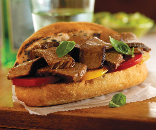 Garlic-Basil Toasted Beef Sandwiches