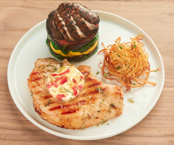 Grilled Turkey Steak with Pimento Cheese & Vegetable Tart Recipe | Blue Rhino