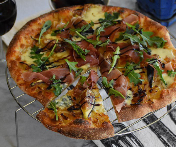 Pizza with Figs, Caramelized Onions, Prosciutto and Blue Cheese Recipe