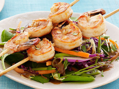 Asian Sesame Salad with Blackened Shrimp