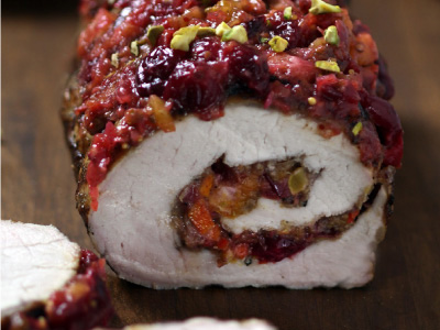 Pork Loin with Cranberry-Pistachio Chutney Recipe | Blue Rhino
