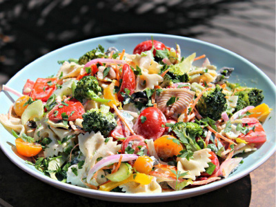 Pasta Primavera Salad with Creamy Lemon Vinaigrette Recipe | Blue Rhino