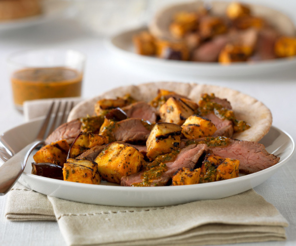 Zesty Moroccan Grilled Beef and Eggplant Recipe