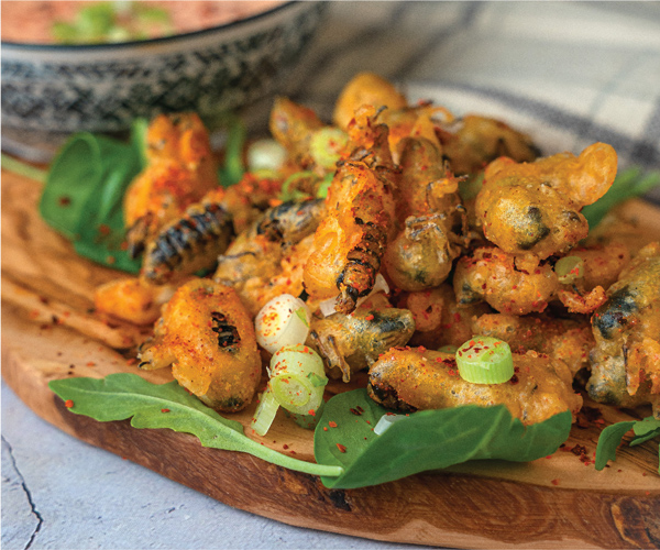 Grilled Tempura Cicadas with Sriracha Aioli recipe | Blue Rhino