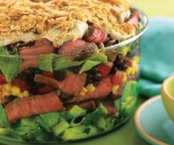 Southwest Steak and Many Layered Salad Recipe
