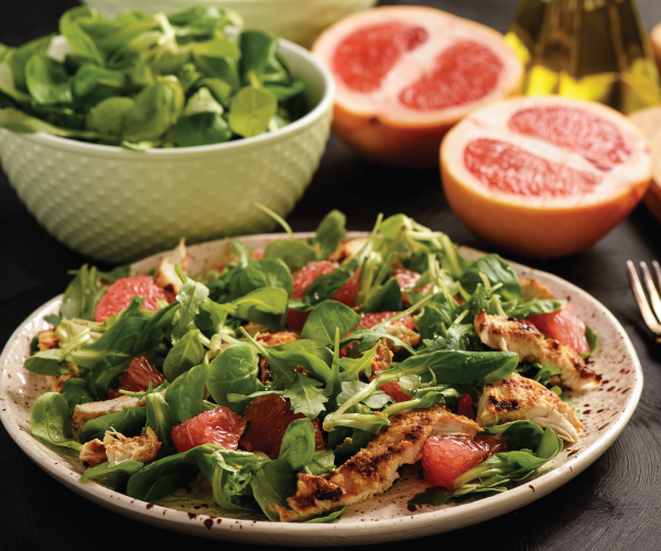 Florida Grapefruit and Jerk-Grilled Chicken with Arugula Salad Recipe | Blue Rhino