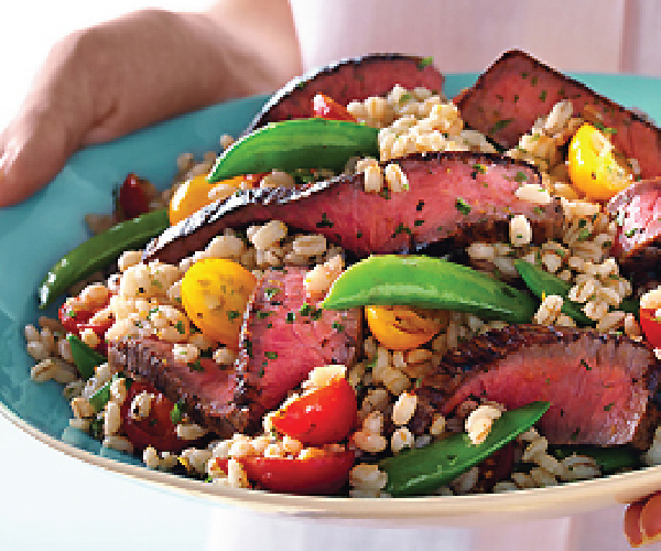 Steak, Sugar Snap Pea & Barley Salad Recipe | Blue Rhino