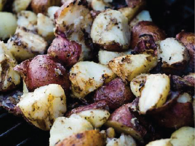 Grilled New Potato Salad with Bacon and Scallions