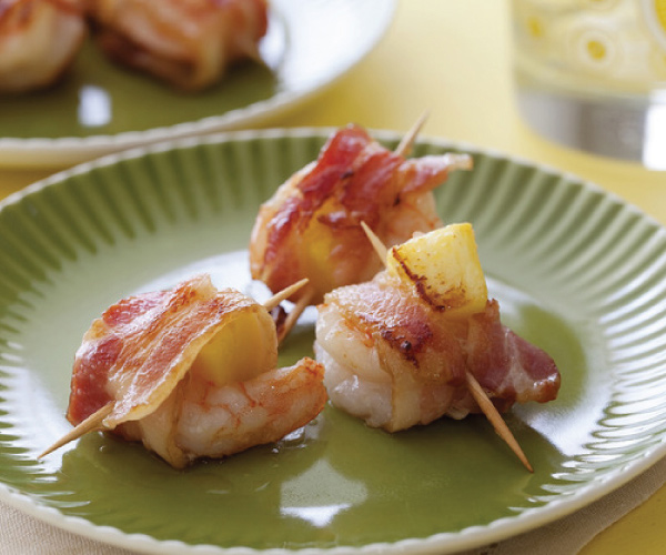 Pineapple Stuffed Shrimp Wrapped in Bacon Recipe | Blue Rhino
