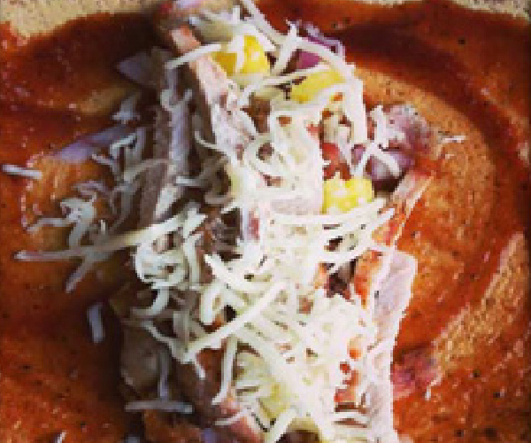 Grilled BBQ Pork Pizza Wrap Recipe