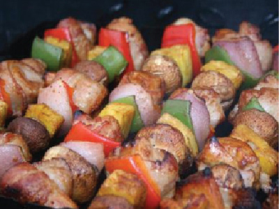 Chicken and Bacon Shish Kabobs