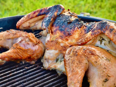 Finished Rosemary Lemon Spatchcocked Turkey
