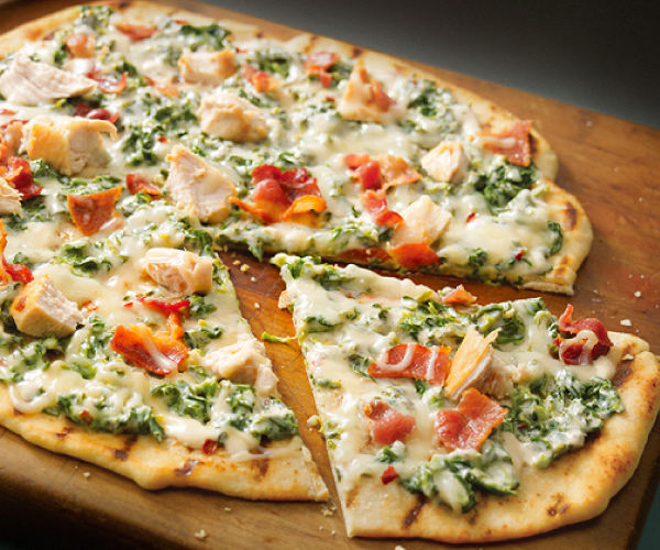 Grilled Spinach-Alfredo Pizza Recipe