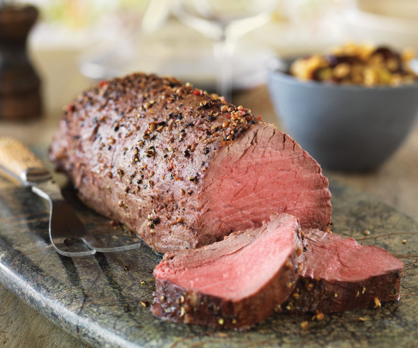 Three-Pepper Tenderloin Roast with Mushroom & Leek Barley Recipe | Blue Rhino