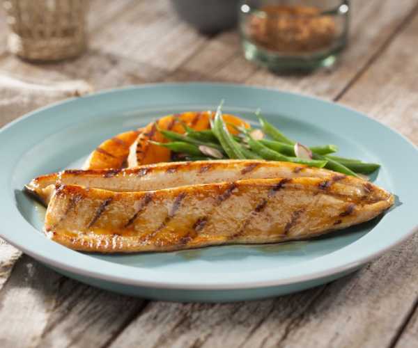 Maple Chipotle Glazed Trout with Grilled Winter Squash Recipe | Blue Rhino