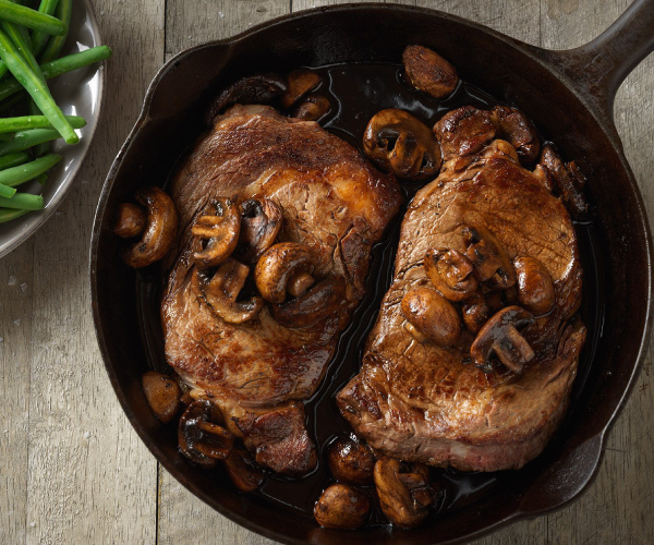 Ribeye Steaks with Balsamic Mushroom Sauce Recipe