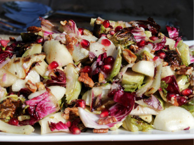 Brussels Holiday Salad with Maple Vinaigrette