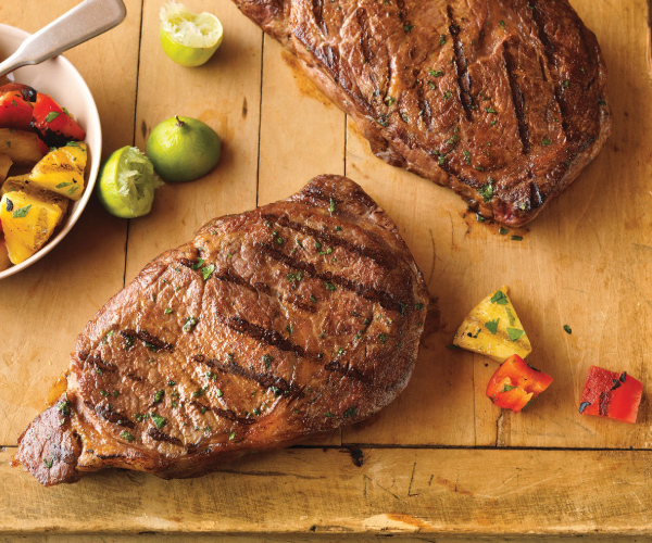 Caribbean Ribeye Steaks with Grilled Pineapple Salad Recipe | Blue Rhino