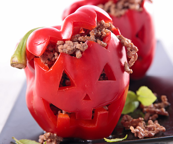 Jack O’ Lantern Grilled Stuffed Peppers Recipe | Blue Rhino