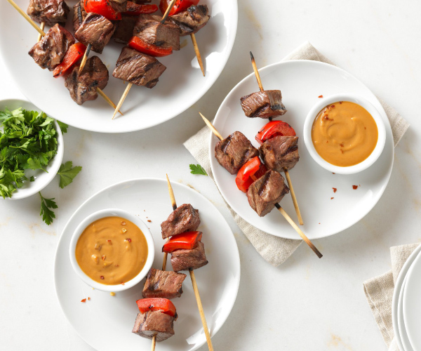 Beef Bites with Peanut-Bourbon Sauce Recipe