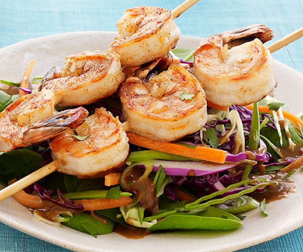 Asian Sesame Salad with Blackened Shrimp Recipe