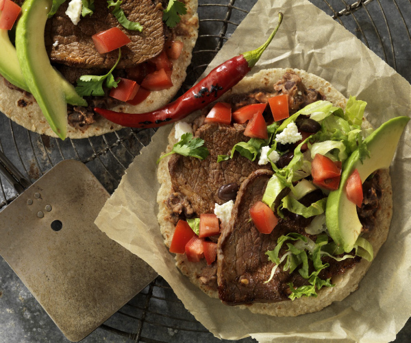Beef Steak & Black Bean Soft Tacos