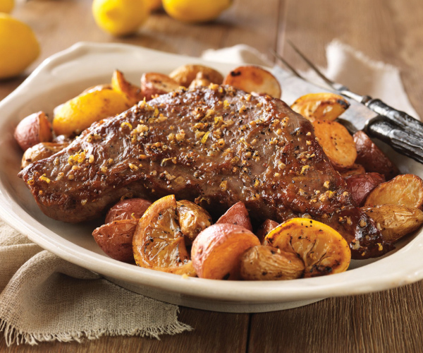 Lemon-Garlic Beef Tri-Tip and Roasted Potatoes