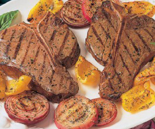 Beef Steaks with Parmesan-Grilled Vegetables Recipes | Blue Rhino