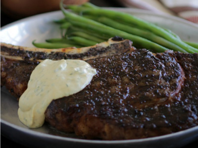 Grilled Rib Eye with Creamy Mustard & Tarragon Steak Sauce Recipe | Blue Rhino