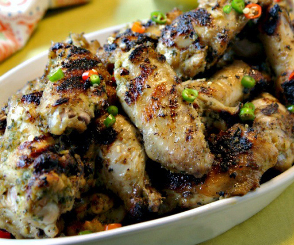 Fiery Thai Lemongrass Wings with Mint Hot Sauce Recipe