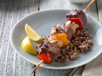 Beef Pepper Mushroom Kabobs