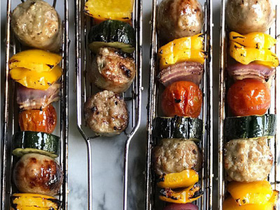 Grilled Sausage & Veggie Kabobs Recipe | Blue Rhino