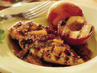 Grilled Chicken and Peaches